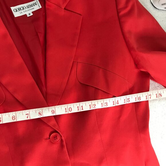 Giorgio Armani Red Blazer Jacket Womens 8 - Picture 9 of 11